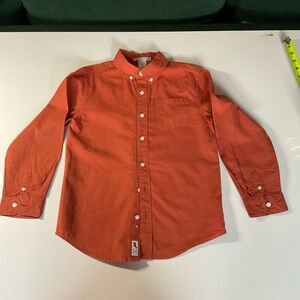 Janie and Jack Orange Button Down Shirt Size 7 Kids